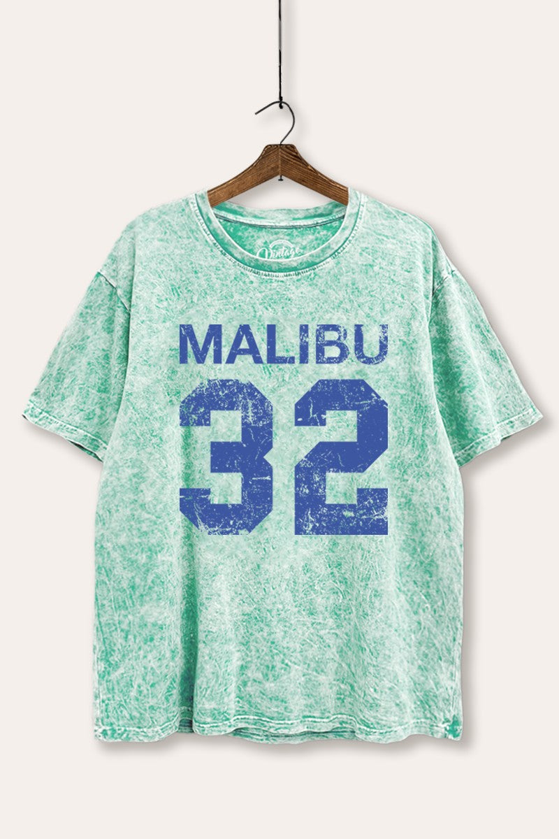 Malibu 32 Graphic Mineral Wash Boxy Tee