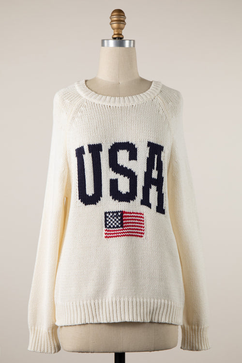 Fourth Of July Independence Usa Flag Sweater Top