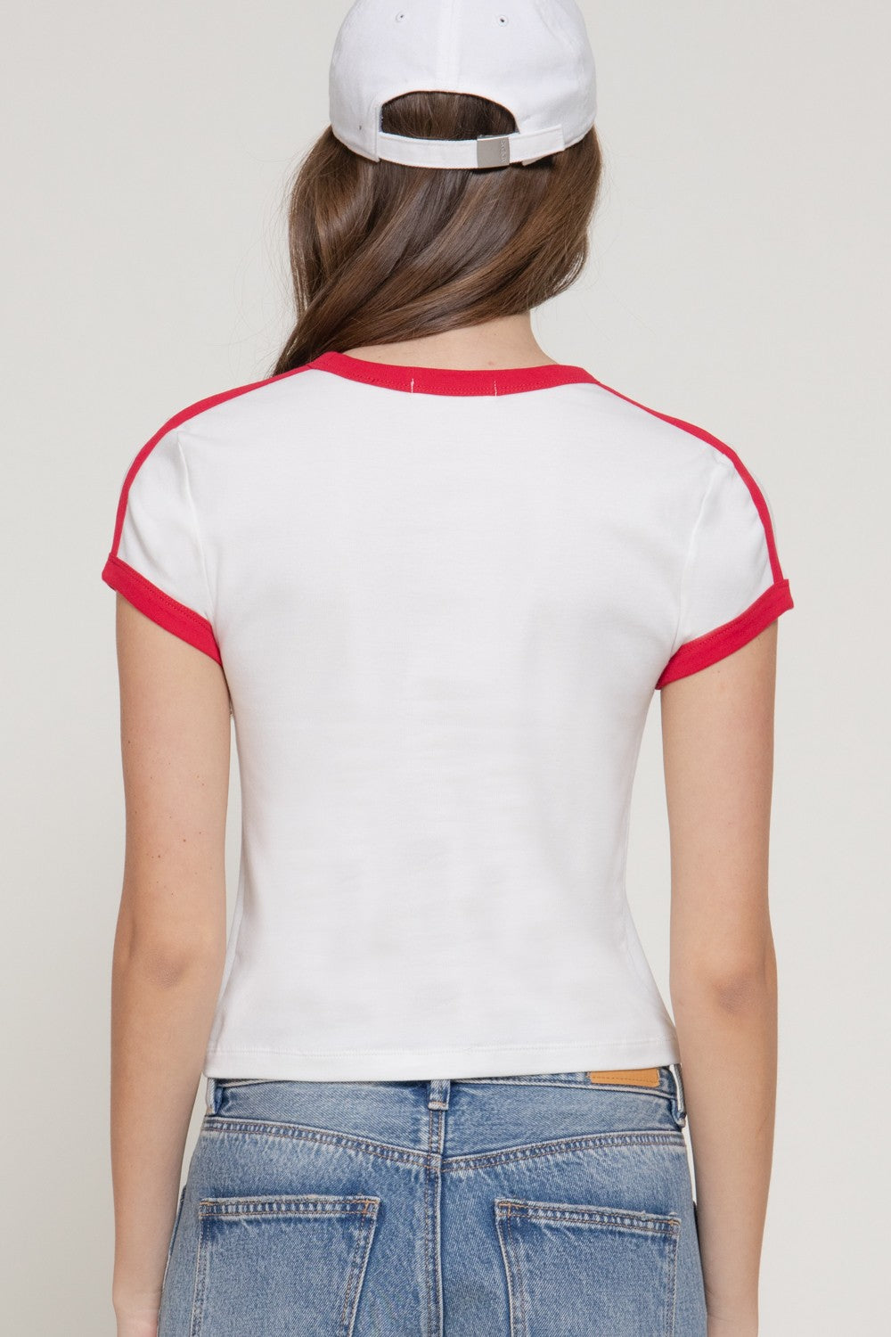 Short Slv Malibu Print Ringer T-shirt