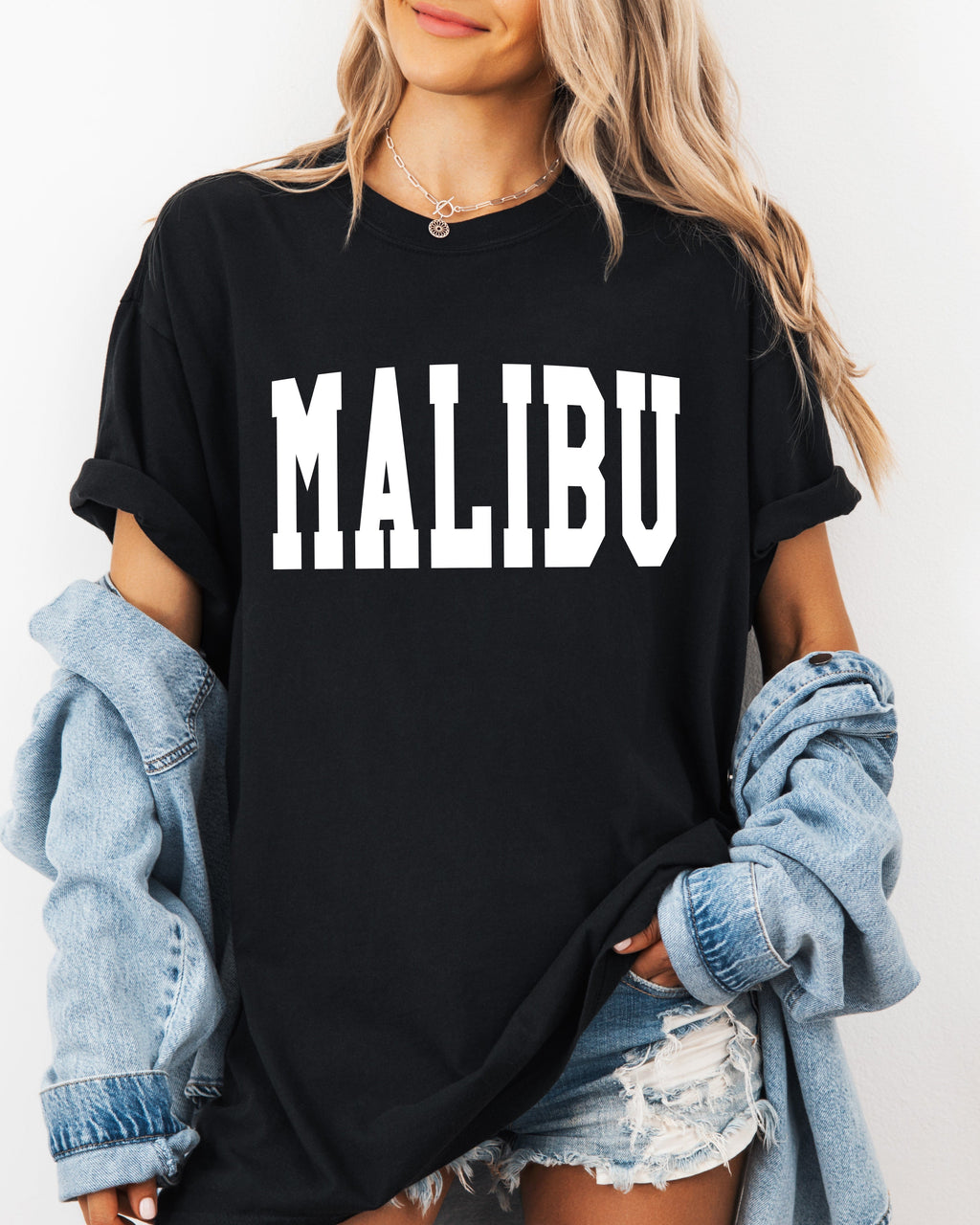 Malibu California State City Comfort Colors T Shirt (Condensed Font)