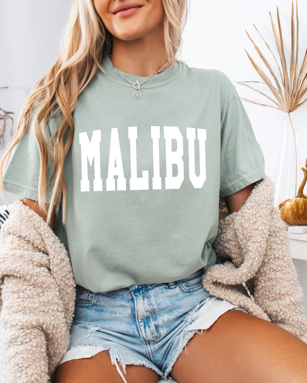 Malibu California State City Comfort Colors T Shirt (Condensed Font)