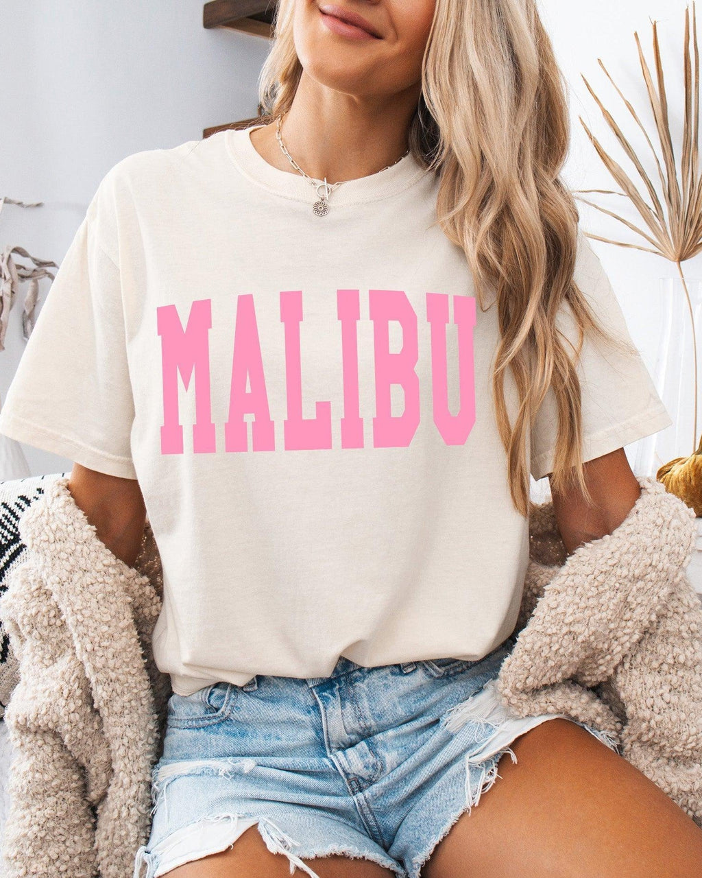 Malibu California State City Comfort Colors T Shirt (Condensed Font)