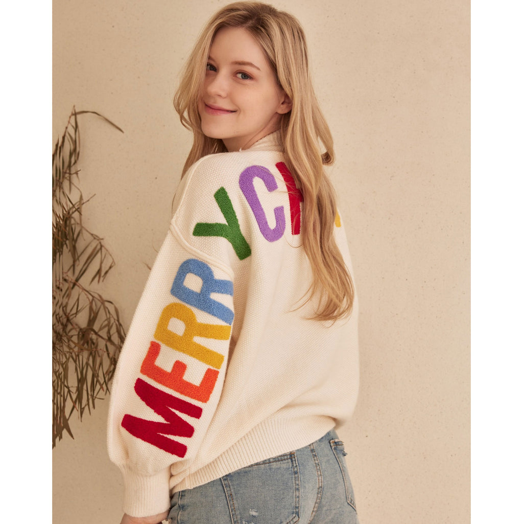 Oversize Christmas Sweater With Lettering