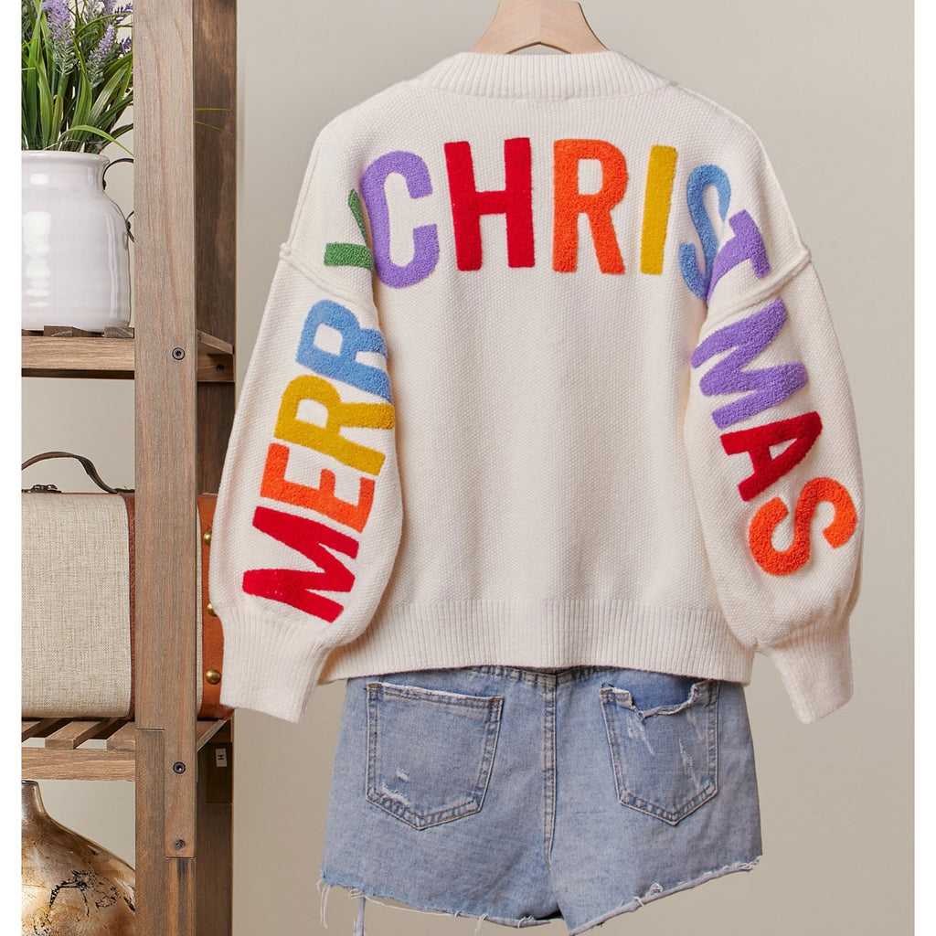 Oversize Christmas Sweater With Lettering