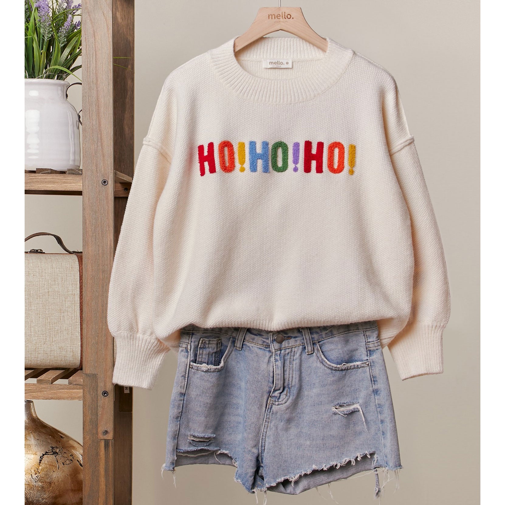 Oversize Christmas Sweater With Lettering
