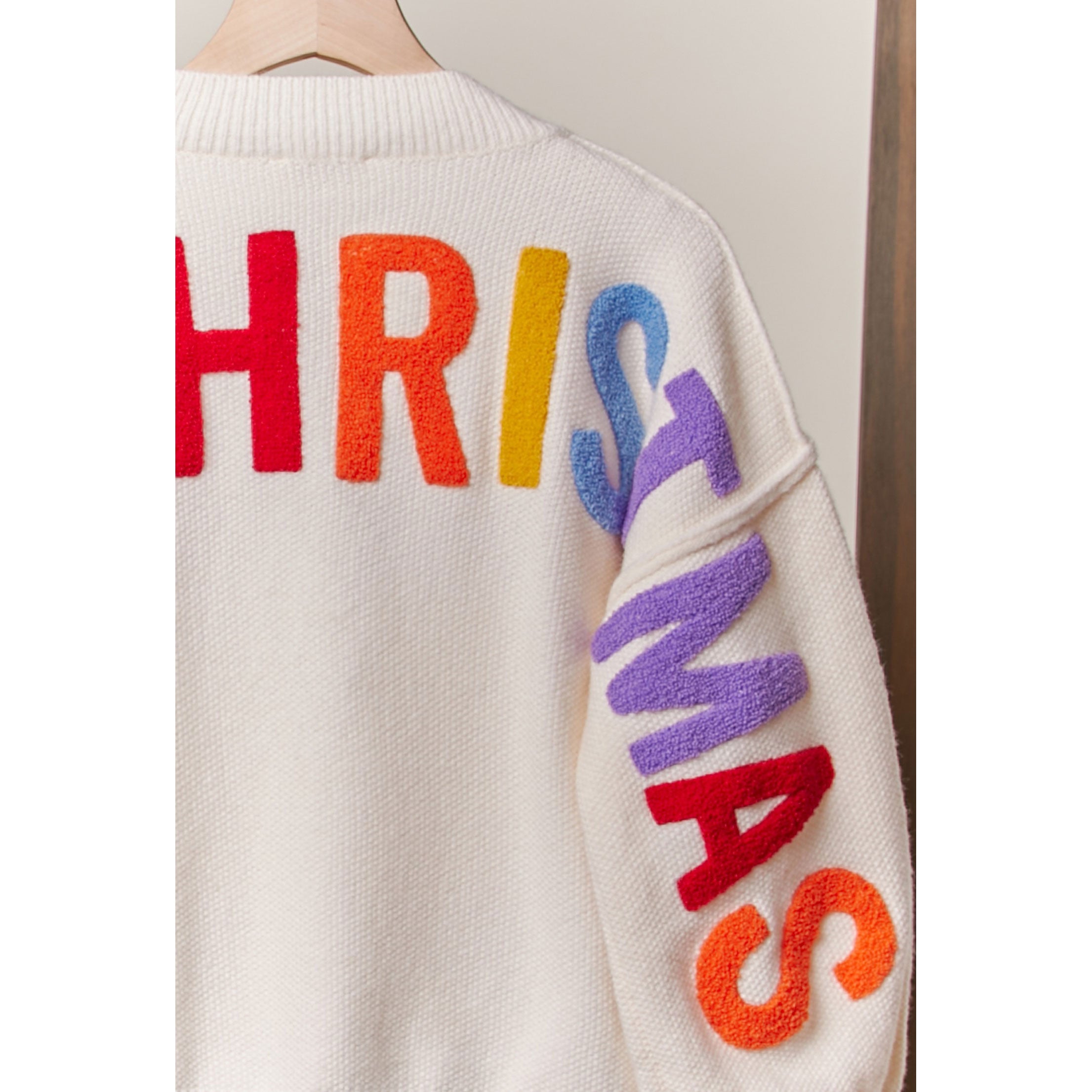 Oversize Christmas Sweater With Lettering
