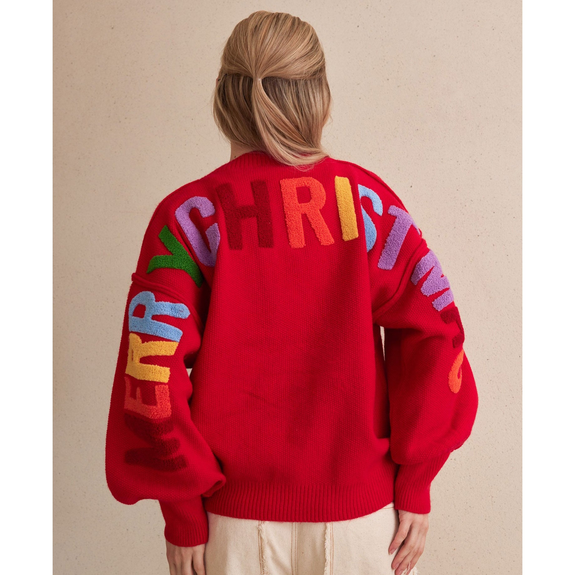 Oversize Christmas Sweater With Lettering