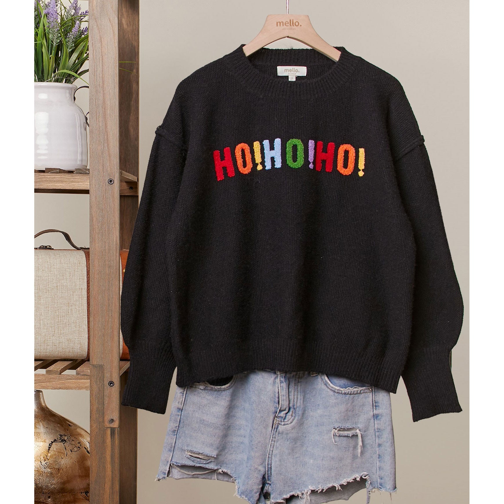 Oversize Christmas Sweater With Lettering