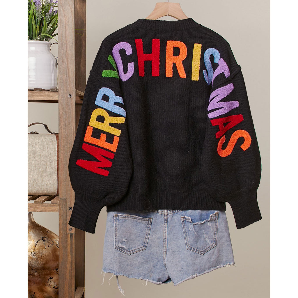 Oversize Christmas Sweater With Lettering