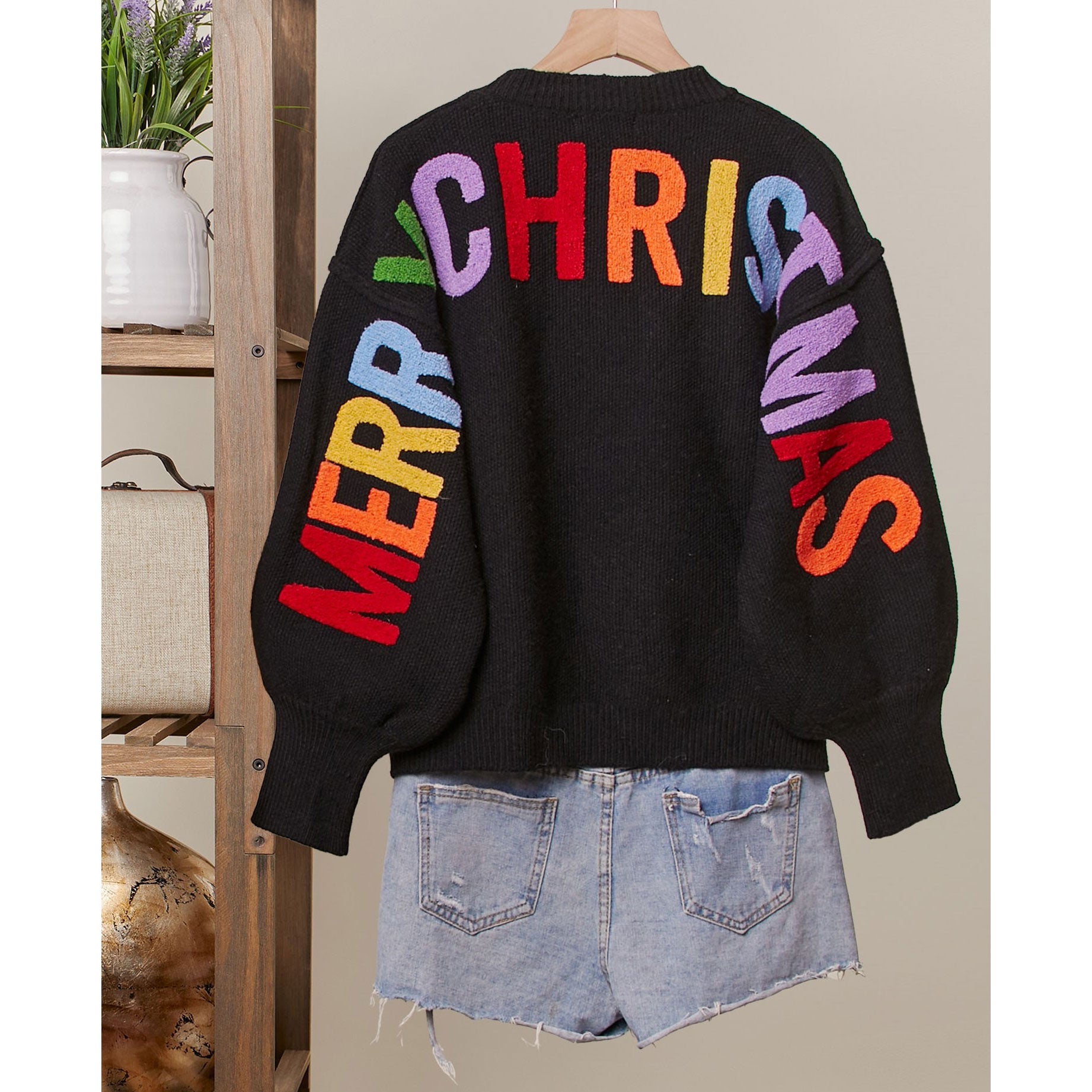 Oversize Christmas Sweater With Lettering