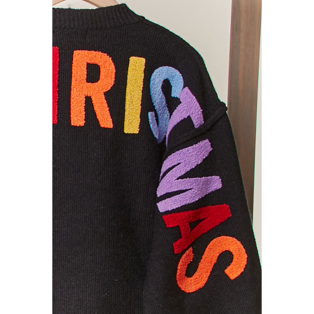 Oversize Christmas Sweater With Lettering
