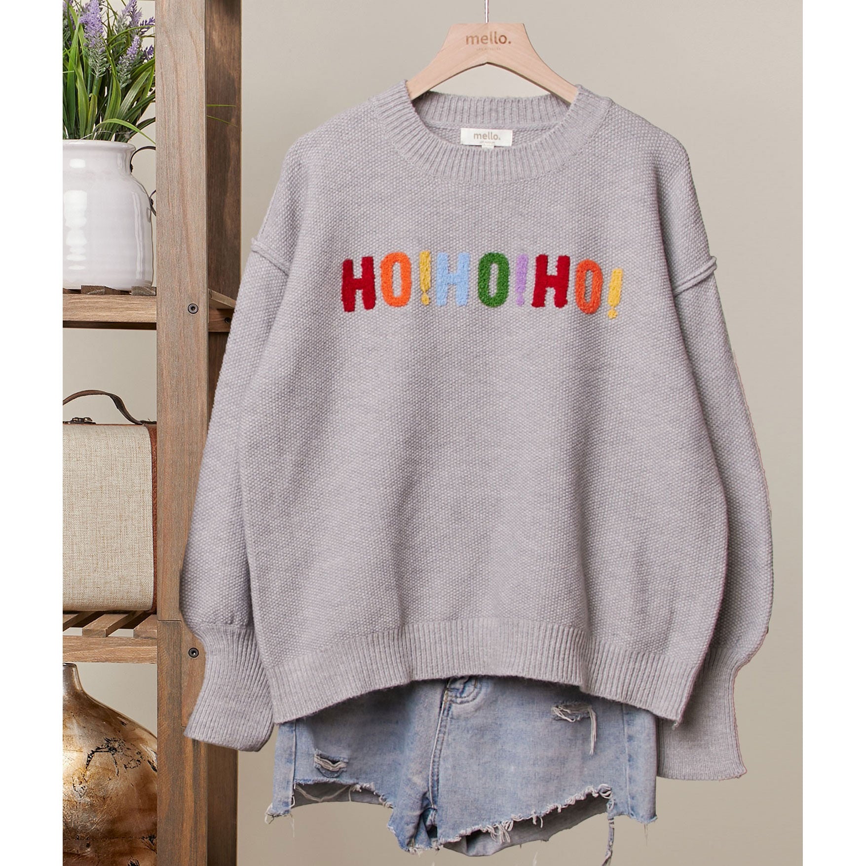 Oversize Christmas Sweater With Lettering