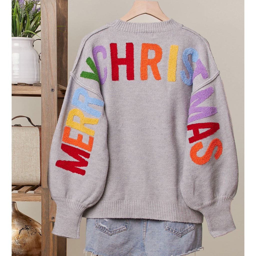 Oversize Christmas Sweater With Lettering