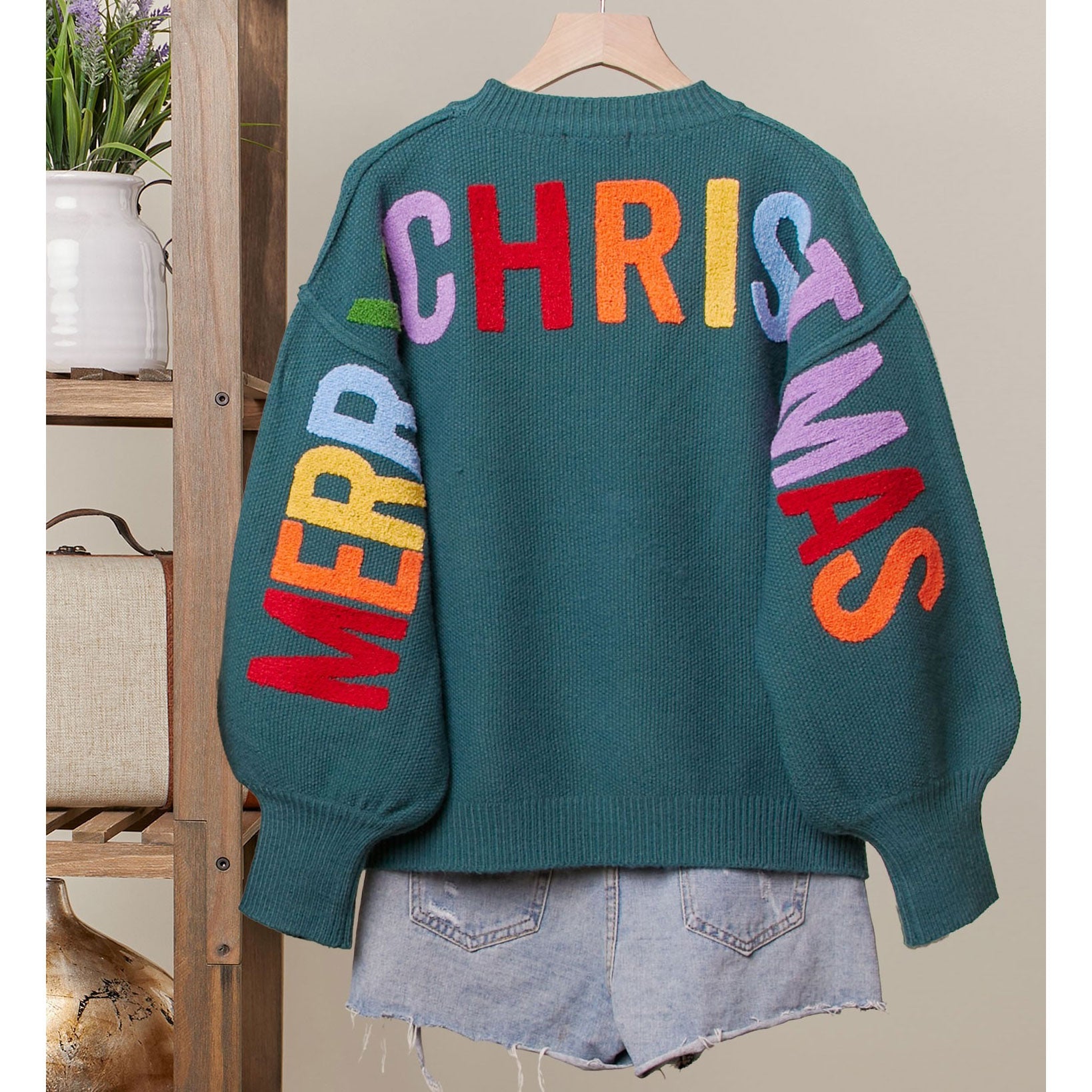 Oversize Christmas Sweater With Lettering